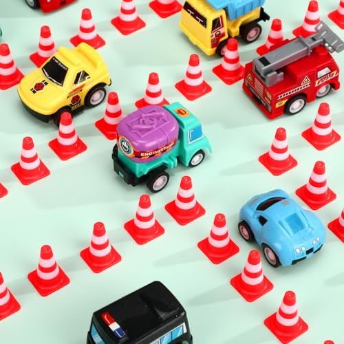 Soulchen 150 Pcs 1" Mini Traffic Cones Miniature Barricades Toys,Red - color: Red