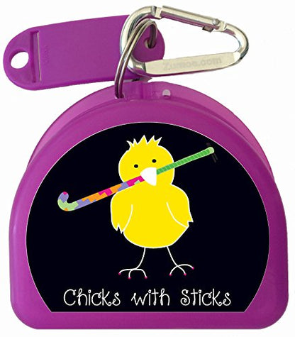 Fieldhockey Mouthguard Case - Field Hockey Chick - color: Purple