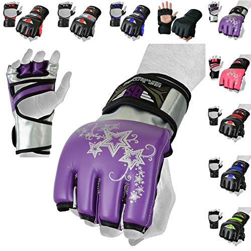 MMA Gloves, UFC Kickboxing Gloves, MMA Sparring Gloves, MMA Training Equipment, Fighting Gloves for Mixed Martial-Arts, MMA Training Gloves Adults Men & Women by BeSmart - color: Purple, size: Large