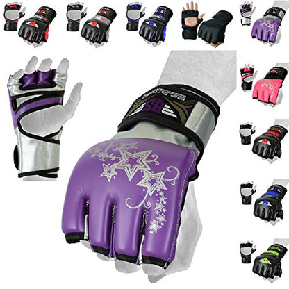 MMA Gloves, UFC Kickboxing Gloves, MMA Sparring Gloves, MMA Training Equipment, Fighting Gloves for Mixed Martial-Arts, MMA Training Gloves Adults Men & Women by BeSmart - color: Purple, size: Large