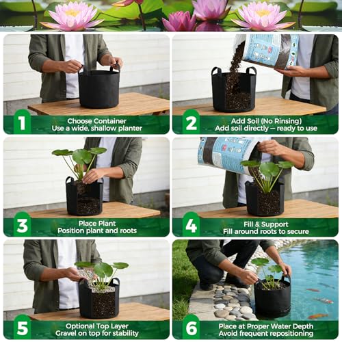 Aquatic Plant Soil for Water Lily & Lotus – Clay-Based, Nutrient-Rich Pond Plant Growing Medium, Ideal for Small Ponds & Water Gardens, Safe for Fish & Aquatic Life 4LB