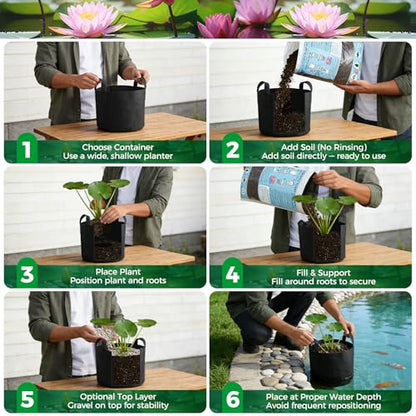Aquatic Plant Soil for Water Lily & Lotus – Clay-Based, Nutrient-Rich Pond Plant Growing Medium, Ideal for Small Ponds & Water Gardens, Safe for Fish & Aquatic Life 4LB
