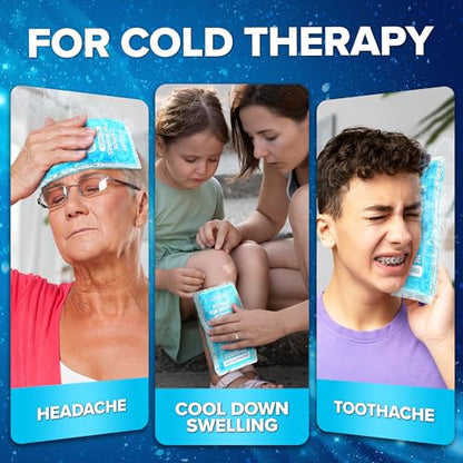 Ice Packs for Injuries Reusable (Pack of 2, XL) - Gel Ice Packs Reusable - Soft Ice Pack for Injuries with Wrap - Flexible Therapy, for Knee, Back, Neck, Wrist, & Ankle