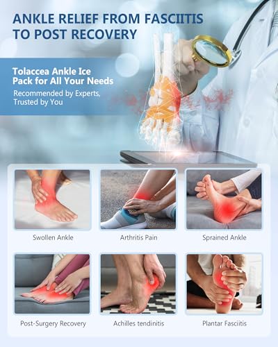 Ankle Foot Ice Pack, Expert Solid Gel Cold & Hot Therapy for Ankle Recovery | Heel Foot Ice Wrap, Stay Flexible After Frozen, 360° Foot Coverage, Easy Wear, Soft Fabric, Achilles & Plantar Relief - size: Lx1, style: Original