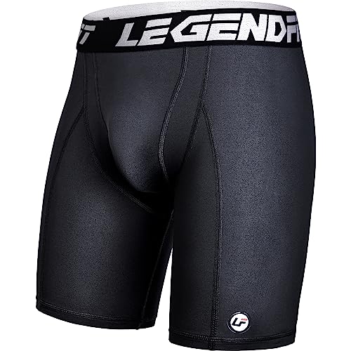 Youth Boys Baseball Compression Shorts w/Cup Pocket(NO Cup) - color: Plain Black, size: X-Small