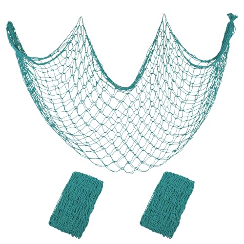 Decorative Fishing Net 2 Pack, 80x40 Inch Large Aqua Fish Net Decor for Wall, Photo Display, Nautical Mermaid Pirate Ocean Themed Beach Hawaii Under the Sea Party Decorations - color: Aqua, size: Large-80x40 Inch