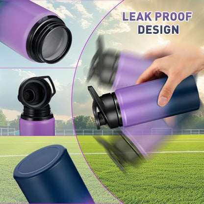 Mimorou Aluminum Water Bottles Bulk 17oz - color: Dark Blue，purple