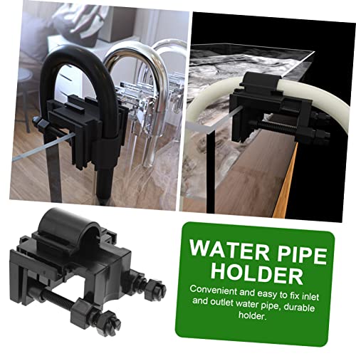 Mikikit Multi-Function Aquarium Clamp Water Clip for Fish Tank Inlet and Outlet Easy Installation Space-Saving Design Black