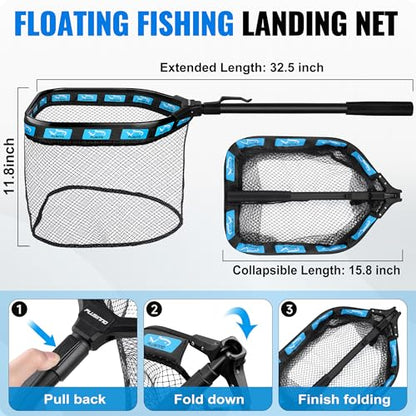 PLUSINNO Fishing Gear,Full Fishing Pole kit Include Fishing Rod and Reel Combo, Tackle Box with Fishing Lures, Fishing Accessories, Fishing Pliers,Fishing Gifts for Men with Fishing Tool Kit