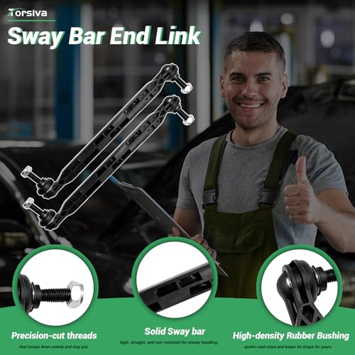 2PCS Front Sway Bar End Links Fit for Buick Allure Regal LaCrosse Verano 2010-2017/ for Chevy Cruze Volt Cruze Limited Malibu Orlando 10-2016/ for Pontiac G6 10/ for Saab 10-2011 9-5 K750519