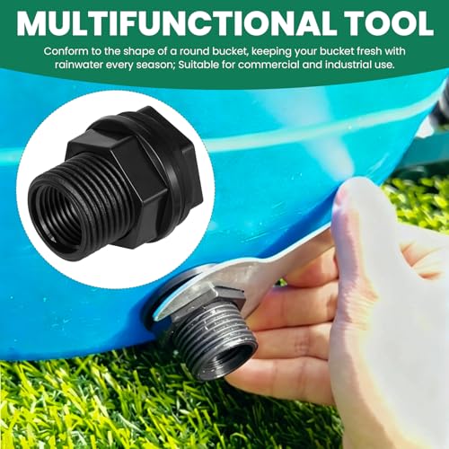 12 Pack Bulkhead Fitting, Double Threaded 3/4" Male GHT x 1/2" Female NPT, Water Tank Connector for Rain Barrels, Ponds, Aquariums, Tubs and Pools