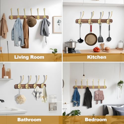 Wall Hooks for Hanging, 20-Pack Heavy Duty Metal Coat Hooks, for Living Room, Bathroom, Kitchen, Bedroom for Towel, Hat, Key, Closet, Bag (Gold) - color: 20pcs-Gold