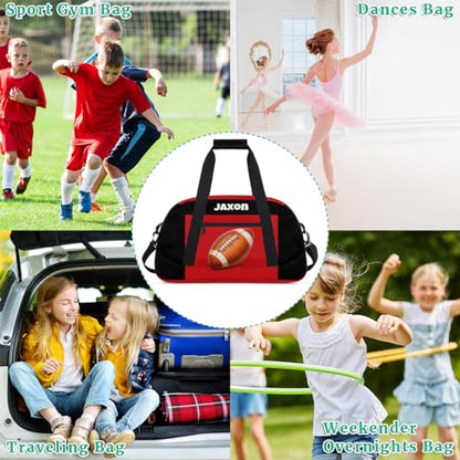 Personalized Boys Football Bag, American Football Bag, Black Red - color: Color 22