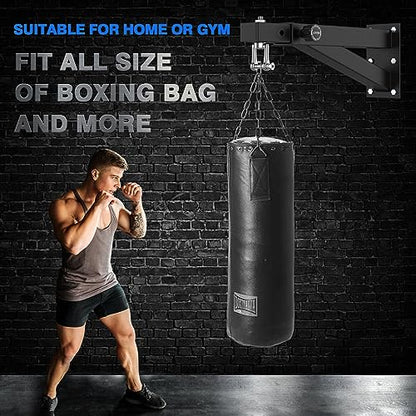 BaiYuan Heavy Bag Hanger - Adjustable Wall Mount Punching Bag Hanger - size: W:17"-26"