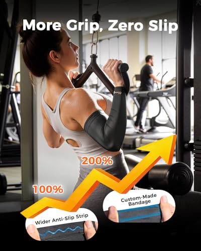 Copper Compression Arm Sleeves for Men & Women - Workout and Everyday Use - style: Black-M
