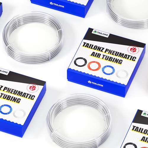TAILONZ PNEUMATIC Clear 4mm or 5/32 inch OD 2.5mm ID Polyurethane PU Air Hose Pipe Tube Kit 10 Meter 32.8ft - color: Clear, size: 4mm OD/32.8ft/10m