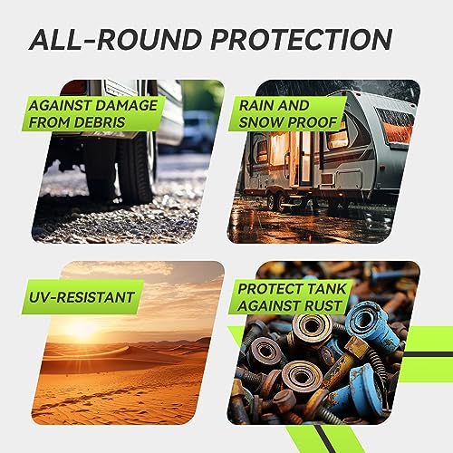 RV Propane Tank Cover, Waterproof, Anti-UV, Black Camper Propane Tank Cover, Fits 20LB Dual Propane Tanks, for RV/Trailer/Camper Accessories