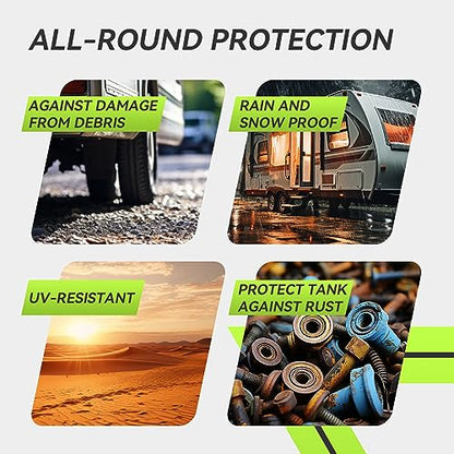 RV Propane Tank Cover, Waterproof, Anti-UV, White Camper Propane Tank Cover, Fits 20LB Dual Propane Tanks, for RV/Trailer/Camper Accessories