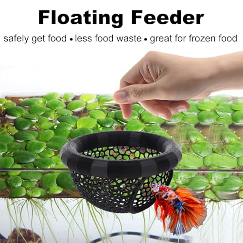 Three-Piece Betta Fish Feeder, Betta Fish Toy, and Shrimp nest Aquarium Floating Hiding Place 3D Printed Material 2.7 x 1.5 inches, Suitable for Small Fish
