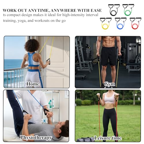 10 Pcs Exercise Resistance Bands with Handles