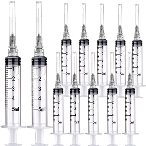 15Pack 5ml/cc Plastic Measurement Syringes and 22Ga for Scientific Labs, Industrial Adhesives, Individually Package - style: 15 Pack - 5ml 22G 1.25 Inch