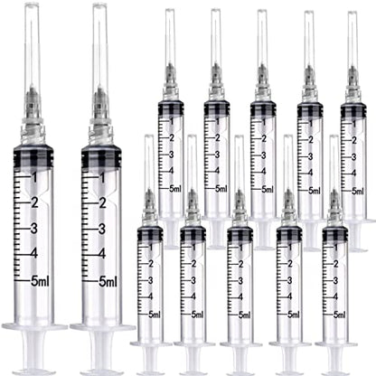 15Pack 5ml/cc Plastic Measurement Syringes and 22Ga for Scientific Labs, Industrial Adhesives, Individually Package - style: 15 Pack - 5ml 22G 1.25 Inch