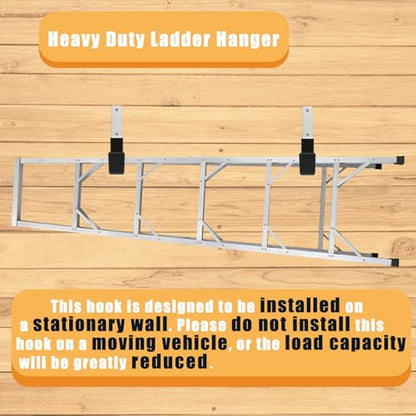 Heavy Duty Garage Utility Hooks, Wall Mount Ladder Hangers, 2S | Large J-shaped hangers for bicycles, hoses and tools; zinc-coated steel, PVC padding, 50 lb capacity, indoor/outdoor use. - size: 2 Small