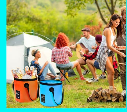Collapsible Buckets, Camping Water Storage Container 5 Gallon(20L) Portable Folding Bucket Wash Basin