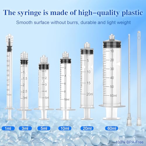 30 Pack 1ml Luer Lock Syringe - Syringes for Liquid with Soft Tube - Individually Pcakaged，Scientific Labs and Measuring, Refilling Inks