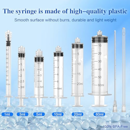 30 Pack 1ml Luer Lock Syringe - Syringes for Liquid with Soft Tube - Individually Pcakaged，Scientific Labs and Measuring, Refilling Inks