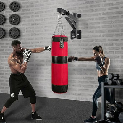 Kipika Heavy Bag Hanger Wall Mount Punching, Heavy Duty Boxing Bag Bracket for Home Gym Indoor Training, Adjustable & Rotatable Punching Bag Bracket for Boxing, Muay Thai - color: E- Adjustable length 17"-25"