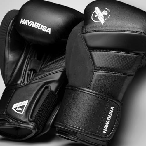 Hayabusa T3 Boxing Gloves - Sparring | Sparring Gloves, Muay Thai Gloves, Kickboxing Gloves, Heavy Bag Gloves, Boxing Gloves for Men and Women, Boxing Gloves - color: Black, size: 14oz