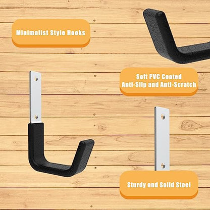 Heavy Duty Garage Utility Hooks, Wall Mount Ladder Hangers, 8 S - size: 8 Small
