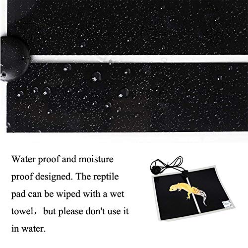KABASI Reptile Heating Pad, 20W 16.5x11 inch Waterproof Reptile Heat Pad Under Tank Terrarium with Temperature Control, Safety Adjustable Reptile Heat Mat for Turtle, Tortoise, Snakes, Lizard, Gecko - color: 20W-16.5x11 in