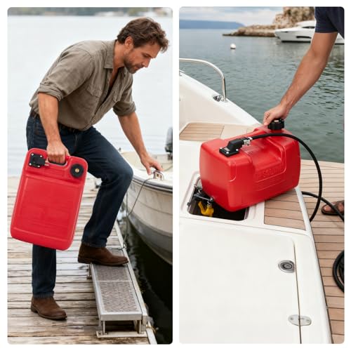 GarveeLife 6 Gallon Marine Tank, Marine Boat Tank with I-Shaped Handle, 24 L Marine Transfer Tank with Hose