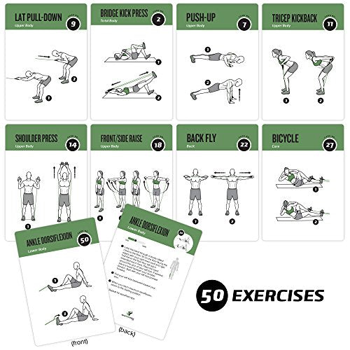 Resistance Bands Workout Cards, Instructional Fitness Deck for Women & Men, Beginner Fitness Guide to Training Exercises at Home or Gym - style: Resistance Belt