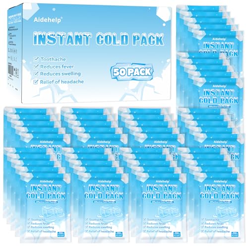 50 Pack Instant Cold Packs (4.3" x 5.9") - Disposable Ice Packs - size: 50 PACK