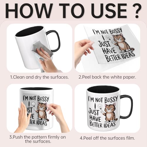 12 PCS UV DTF Cup Wrap Stickers, Funny Cat Sarcastic Quotes Rub on Transfers for Crafts, Permanent DIY Transfer Decals for 16oz Libbey Glass Cans, Mugs, Candles, Easy to Apply Art Stickers - style: Funny Cat Sarcastic Quotes