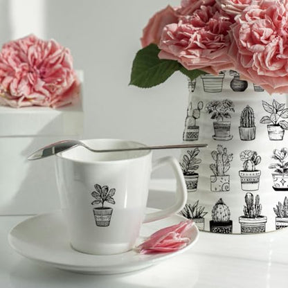 SUPERDANT 4PCS Potted Plants Underglaze Paper Transfer Cactus Transfer Paper for Clay Ceramic Porcelain Under Glaze Transfers for Pottery Enamel Decals Black Underglaze Decal Papers Handcrafted Gifts - style: Potted Plants