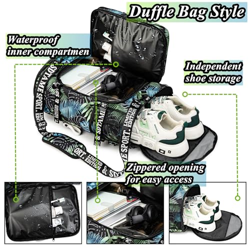 SDTAME Gym Duffel Backpack with Shoe Pocket & Laptop Sleeve - color: Bronze