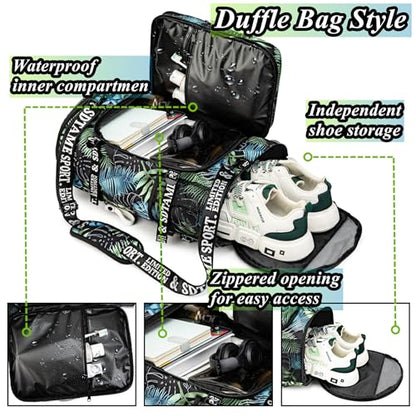 SDTAME Gym Duffel Backpack with Shoe Pocket & Laptop Sleeve - color: Bronze