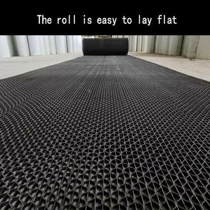 PVC Drainage Floor Mat Non-Slip Commercial Wet Area Mat for Outdoor and Indoor Restaurant Kitchen Bar Swimming Pool Splash Matting Water Drain Flooring Mat (Black, 3FTX10FT) - size: 3FTX10FT