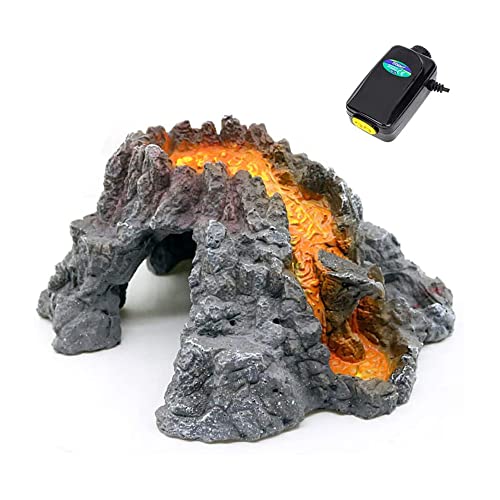 S-Lifeeling Tank Decoration Volcano Landscape View Tank Ornament Volcanic Stone Fish Tank Aquarium Decorations