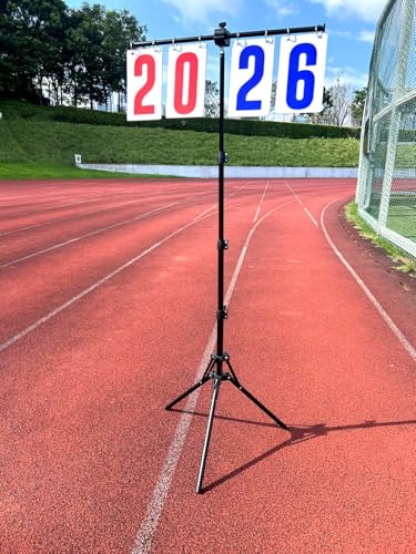 Purple River Extra Large Numbers Manual Flip Scoreboard with Stand | Numbers 8.7"x5.1", Easy set up, Extra Large Numbers