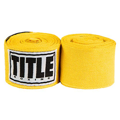 Title Boxing Mexican Style Hand Wraps (Single Pair) - Boxing Wraps, Hand Wraps for Boxing Gloves, Boxing Hand Wraps, Hand Wraps, Boxing Wraps for Men, Kickboxing Equipment, Wrist Wraps Boxing - color: Gold