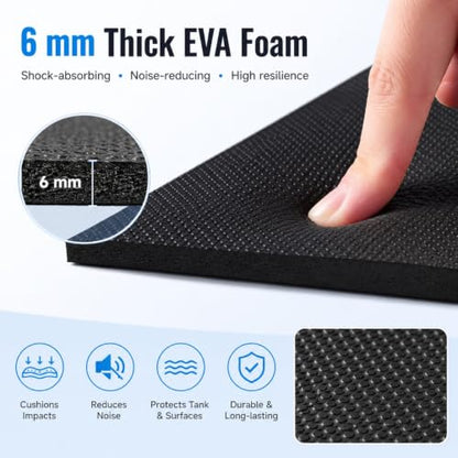 Aquarium Leveling Mat, 6 mm EVA Foam Fish Tank Pad, Textured Anti-Slip Aquarium Base Mat, Water-Resistant Cushion Pad for Glass Aquariums, Planted Tanks, Stands, Shelves (39-3/8 x 19-11/16 in) - size: 39-3/8 x 19-11/16 in