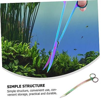 VICASKY Stainless Steel Aquatic Plant Scissors 1 Piece Precision Trimming Tools for Aquariums for Aquascaping and Aquarium Plant Maintenance