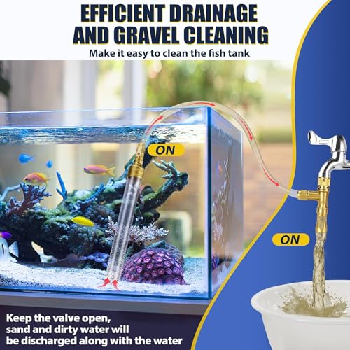 Gravel Vacuum for Aquarium Water Changer Fish Tank Cleaning Tools, Siphon Universal Quick Pump Aquarium Water Changing (70ft) - size: 70ft