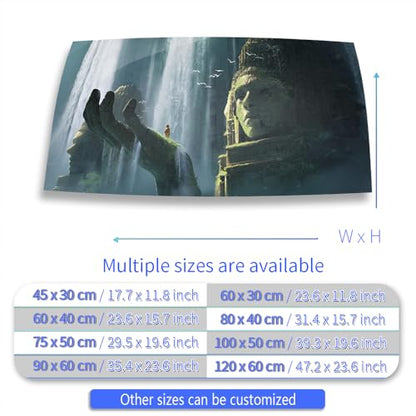 Aquarium Background Stickers - Buddha Statue India - Fish Tank Reptile Terrarium Decor Poster (60 x 30 cm / (23.6 x 11.8 inches)) - size: 60 x 30 cm / (23.6 x 11.8 inches)