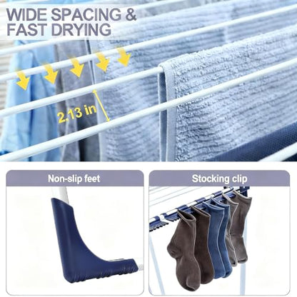 APEXCHASER Clothes Drying Rack, Drying Rack Large Space with 4 Wings - style: 4 Wings